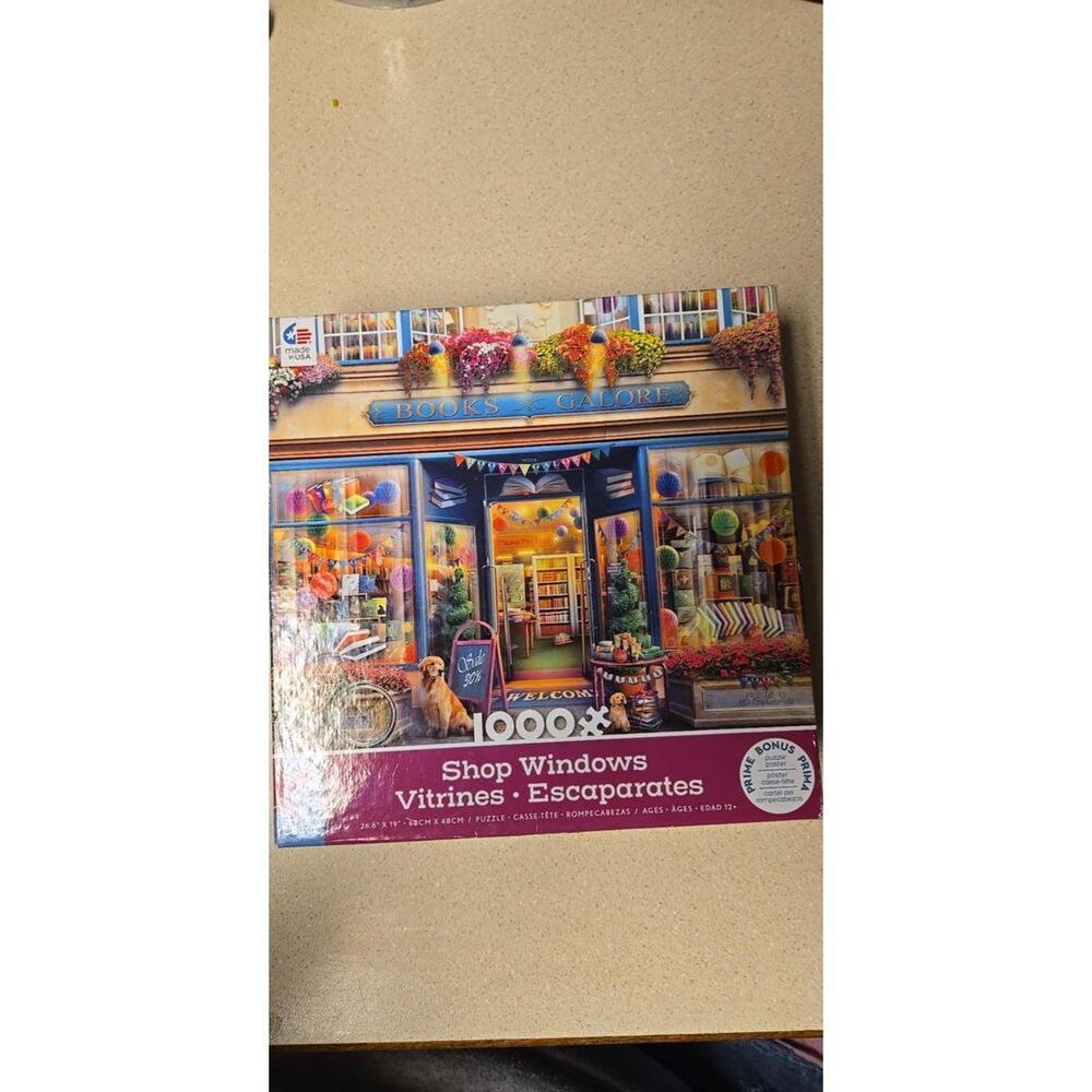 Ceaco 1000 Piece Shop Window Books Galore Jigsaw Puzzle Complete